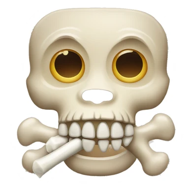 emoji with bone in mouth sticker