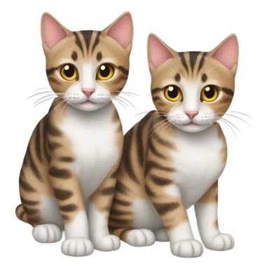 2 tabby cats sticker