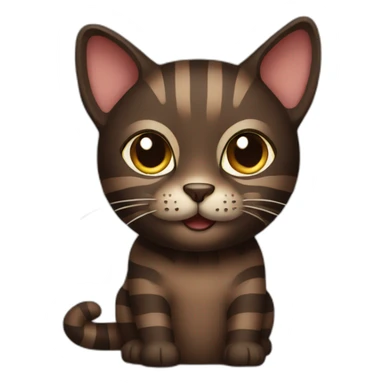 Dark Brown cat with stripes sticker