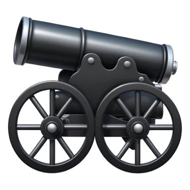 A black shiny cannon sticker