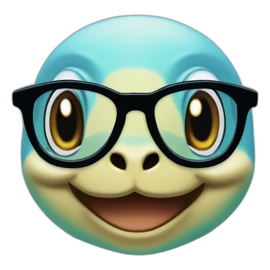Squirtle with glasses sticker
