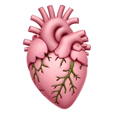 light pink anatomical heart with flower sticker