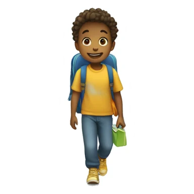 kid going to school  sticker