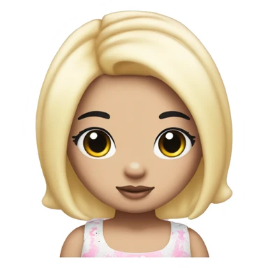 Hello kitty girl with black hair and lashes  sticker