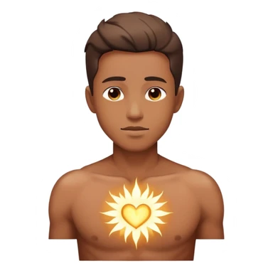 transition from a man with a spiritual pain on his chest growing up to a man with a soul glowing on his body representing his healed version karmically and using that energy to heal others sticker