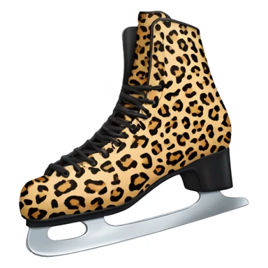 Leopard print ice skates sticker