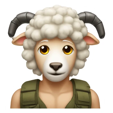 Make it more like a sheep sheep with a boys head Rambo style with the title ramJO sticker