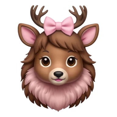 deer with light pink bow sticker