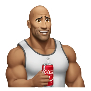 The rock drinking coke sticker