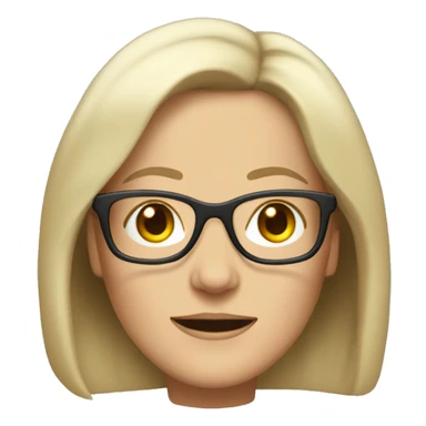 middle age white woman with shoulder length hair and glases sticker