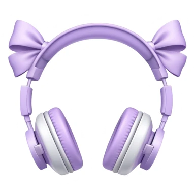 Light purple Headphones with white bows  sticker