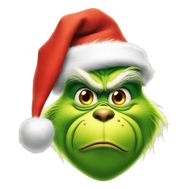 The grinch with a Santa hat sticker