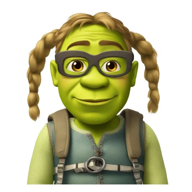 Shrek in ski sticker