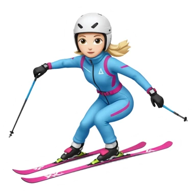 Woman Skiing, add Photo sticker