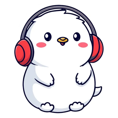 white winter ear muffs, cozy and fluffy sticker