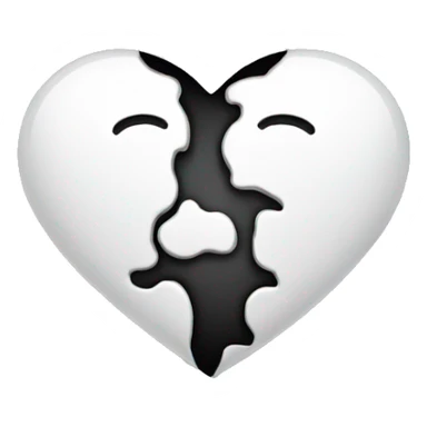 heart one half white the other half is black sticker