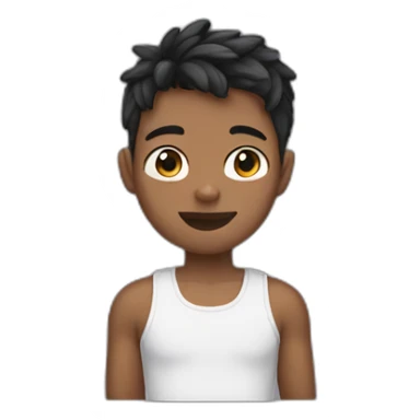 Boy with cat ears on his head and a cute crop top sticker