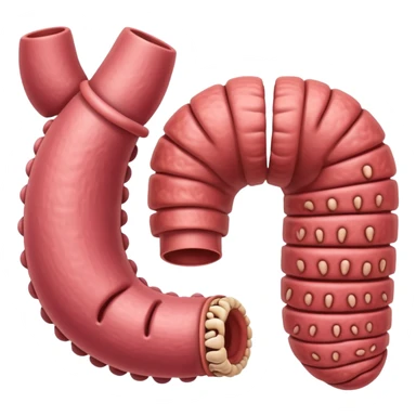 Create the small intestine and the large intestine sticker