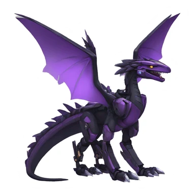  Cool Edgy Black Purple Digimon-Fakemon-Raptor-Dragon-Mecha full body sticker
