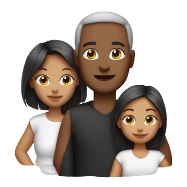 Family of 3- mum-dad-baby girl-2 cats 1white 1 black sticker