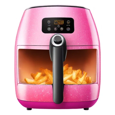 Pink ombre air fryer with glitter sticker