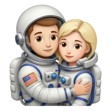 Astronaut couple cuddling  sticker