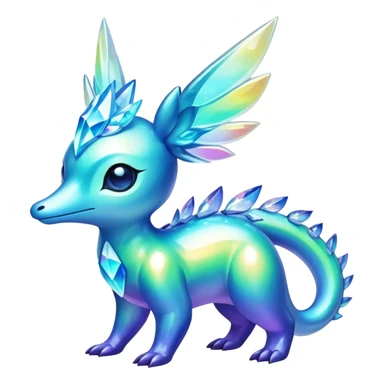 Shiny Exotic Colorful Amaura-Aurorus-Fakémon-hybrid-creature (full body)  sticker