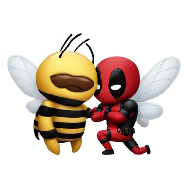 Deadpool and a bee sticker