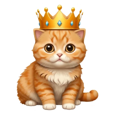 Orange Scottish fold kitten with crown queen  sticker