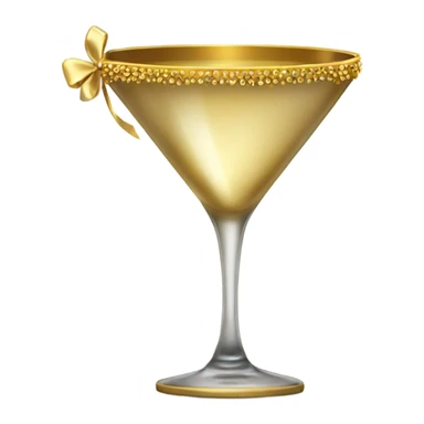 gold rimmed martini glass with tiny gold bows sticker