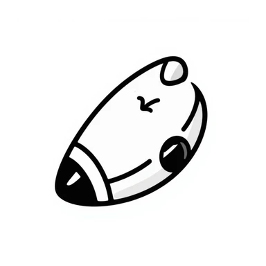 close-up of a football valve where the ball is pumped up, hand drawn black doodle style sticker