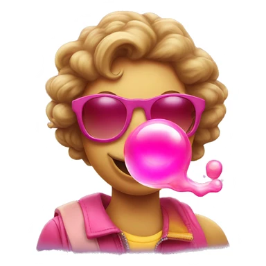 A smiley face blowing bubble gum with Oakley sunglasses on sticker