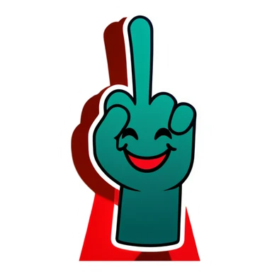 Smile face middle finger  sticker