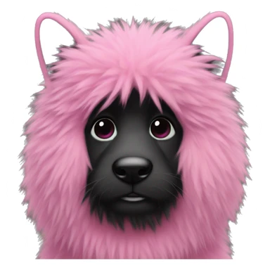 Pink furry black sticker
