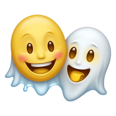 Emojis qui rigole fusionné avec l’emojis fantôme 👻 sticker