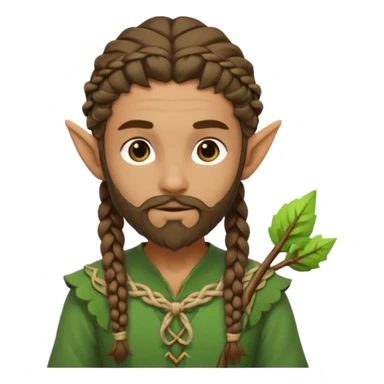 Forest elf with braided beard and bow sticker