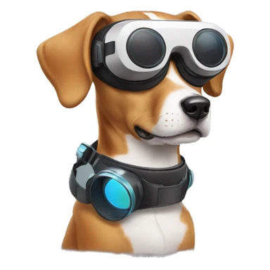 a dog with VR headset sticker