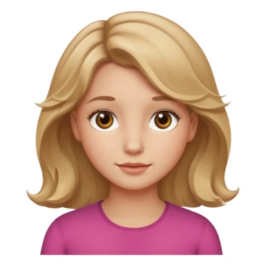 Can you make her more browny blonde with a slight curl in her hair with rosy cheeks sticker