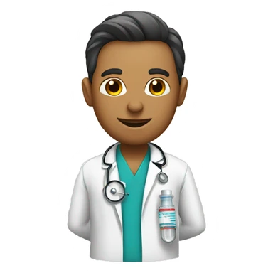 doctor with a syringe sticker