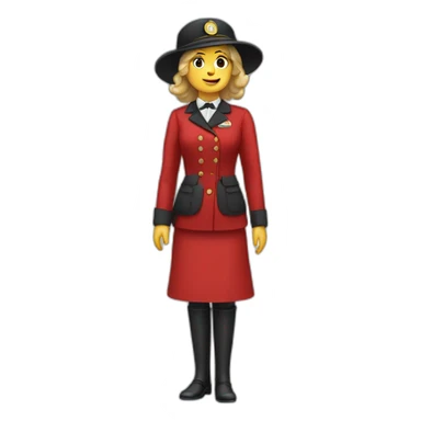 railways stationmaster lady in red sticker