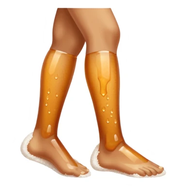 A salt and honey with legs and sticker