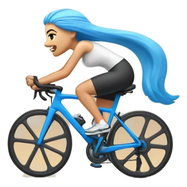 White Girl with blue hair riding peloton bike  sticker