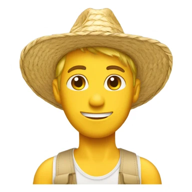 Blonde guy with a straw hat sticker