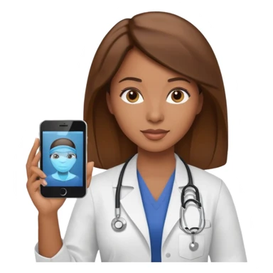 black female doctor and ultrasound technician brown hair on technician sticker