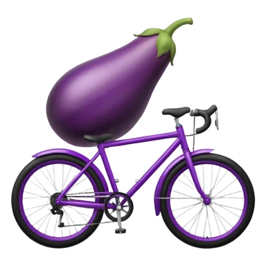An egg plant on a bike  sticker