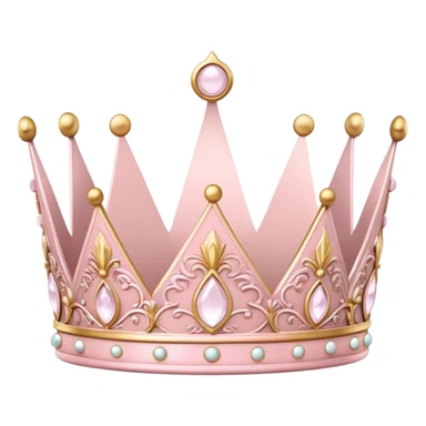 White and pastel pink crown sticker