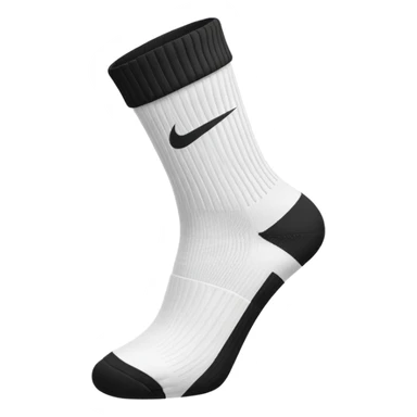 white sock, with black nike logo socks sticker
