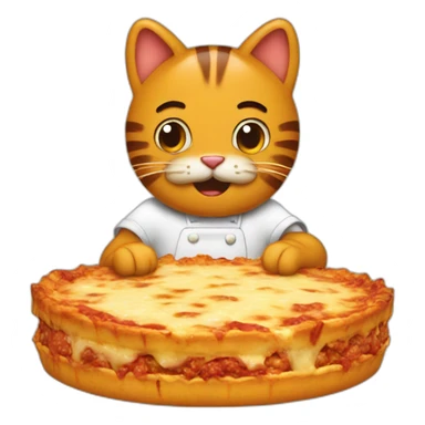 Garfield with a lasagna sticker