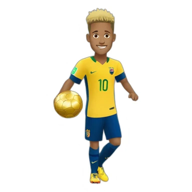 Neymar with golden ball sticker