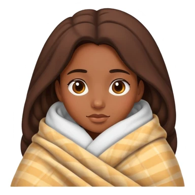 brown skin girl in blanket sticker